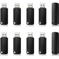 Vansuny USB zibatmiņas 16 GB 10 daļiņu komplekts, USB atmiņas zibatmiņa 16 GB 2,0 10 gab., 16 GB Memory Stick ar vāciņu klēpjdatoram/personālajam datoram/televizoram/auto radio (16 GB, melns)