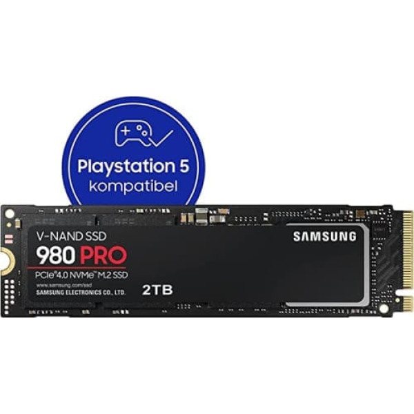 Samsung 980 PRO 2 TB PCIe 4.0 (līdz 7000 MB/s) NVMe M.2 (2280) iekšējais cietvielu disks (SSD) (MZ-V8P2T0BW)