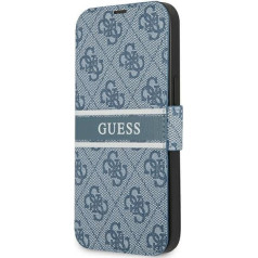 GUBKP13S4GDBL Guess PU 4G Printed Stripe Book Case for iPhone 13 Mini Blue