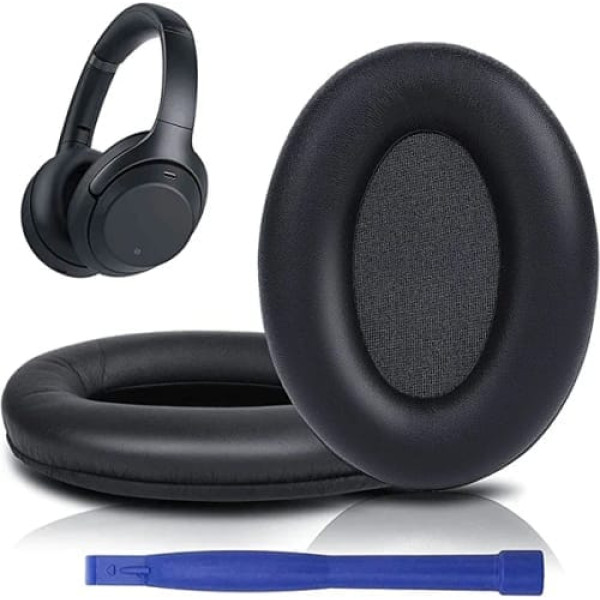 SOULWIT® Professional rezerves WH1000XM3 austiņas, kas saderīgas ar Sony WH-1000XM3 uzliekamām austiņām ar mīkstu proteīna ādu, trokšņu izolācijas atmiņas putām