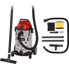 Einhell mitrais sausais putekļu sūcējs TC-VC 1930 SA 1500 W, 30 L, pūtēja savienojums, kabeļa turētājs, piederumu turētājs, iekļauts kombinētais uzgalis ar paklāju / gludām grīdām, spraugas uzgalis, plastmasas šļūtene 2,5 m, 2 gab. plas