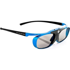 Hi-SHOCK DLP Pro Blue Heaven DLP Link 3D Glasses for 3D DLP Projectors from Acer, BenQ, Largo, Optoma, Viewsonic, LG [Shutter Glasses] 96-144 Hz | Rechargeable | 32g | DLP Link | Blue