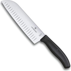 Victorinox 17 cm Swiss Classic rievotas malas Santoku nazis blistera iepakojumā, melns