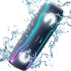 AY Bluetooth Speaker Music Box Portable IPX7 Waterproof Bluetooth Box with Colourful Light and Rich Bass, Stereo Pairing, Built-in Microphone, 24 Hour Battery, Perfect for Beach, Home, Outdoor