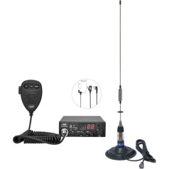 Iekļauts PNI CB Escort HP 8001L ASQ radio komplekts + ML70 CB antenas cigarešu aizdedzinātāja spraudnis un HS81L austiņas