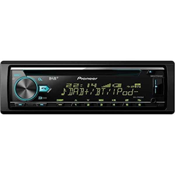 Pioneer DEH-X7800DAB, 1DIN automašīnas radio, CD uztvērējs ar RDS, FM un DAB/DAB+ uztvērējs, CD, Bluetooth, MP3, USB, AUX ieeja, Bluetooth brīvroku komplekts, savietojams ar Android un iPod/iPhone