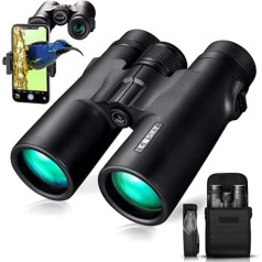 Gosky 10 x 42 Binoculars for Adults, Professional HD Binoculars for Bird Watching, Travel, Starwatching, Hunting, Concert, Sports - BAK4 Prism FMC Lens - With Phone Adapter