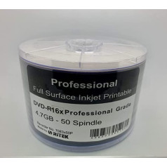 50 x Ritek Professional White Inkjet Printable DVD R