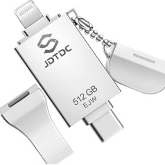 MFi Certified 512GB Memory Stick priekš iPhone zibatmiņas diska iPhone Photo Stick atmiņas paplašinājums Mobilais telefons USB zibatmiņa iPhone USB zibatmiņas disks priekš iPhone iPad USB C ierīces Macbook datoriem un personālajiem datoriem