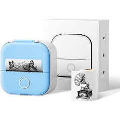 Mini mobilā tālruņa printeris - Bluetooth mini printeris viedtālrunim - pārnēsājams fotoattēlu printeris mobilajam tālrunim, savietojams ar iOS un Android, T02 Miniprint mobilo uzlīmju printeris dienasgrāmatai, piezīmei, fotoattēlam, piezīm