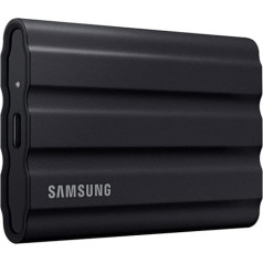 Samsung Portable SSD T7 Shield (MU-PE4T0S/EU), 4 TB, USB 3.2 Gen.2, 1050 MB/s lasīšanas, 1000 MB/s rakstīšanas, izturīgs ārējais cietais disks operētājsistēmai Mac, personālajam datoram, viedtālrunim un spēļu konsolei, melns