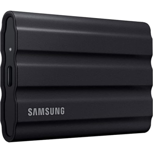 Samsung Portable SSD T7 Shield (MU-PE4T0S/EU), 4 TB, USB 3.2 Gen.2, 1050 MB/s lasīšanas, 1000 MB/s rakstīšanas, izturīgs ārējais cietais disks operētājsistēmai Mac, personālajam datoram, viedtālrunim un spēļu konsolei, melns