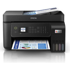 Epson EcoTank ET-4800 4-in-1 tintes daudzfunkcionālā ierīce (kopētājs, skeneris, printeris, fakss, DIN A4, ADF, WiFi, Ethernet, displejs, USB 2.0), liela tintes tvertne, liela ražība, zemas lapas izmaksas