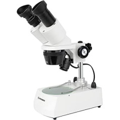 Bresser Erudit ICD 3D Stereo Translucent Microscope 20x and 40x Magnification, LED Lighting with Battery or Battery Operation, for 3D Observation of Plants, Rocks etc.