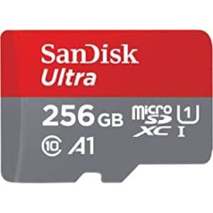 SanDisk Ultra Android microSDXC UHS-I Memory Card 256 GB + Adapter (For Smartphones and Tablets, A1, Class 10, U1, Full HD Videos, up to 150 MB/s Reading Speed)