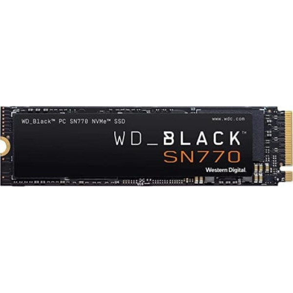 WD_BLACK SN770 1TB augstas veiktspējas NVMe SSD, spēļu SSD, PCIe Gen4, M.2 2280, ar lasīšanas ātrumu līdz 5150 MB/s, melns