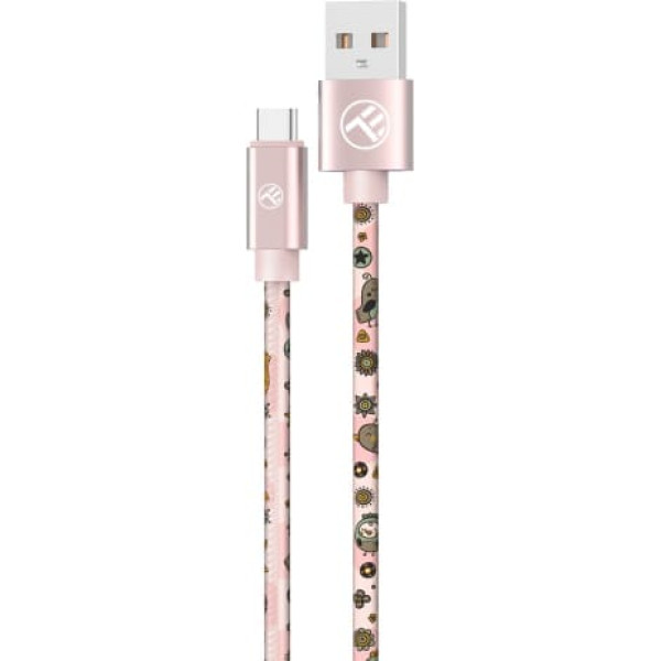 Tellur Graffiti USB to Type-C cable 3A 1m pink