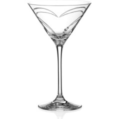 DIAMANTE Swarovski ar rokām izgrieztas sirds Martini brilles — rotātas ar Swarovski kristāliem — 1 pāris