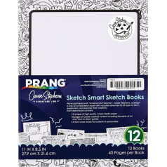 Prang Sketch Smart Sketchbook P4819, balts, 11 x 8,5 collas, 40 lapas, 12 grāmatas