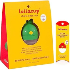 Lollaland Sippy Cup ar sveramiem salmiņiem, Lollacup Sippy krūzes maziem bērniem Lollalandes kauss ar salmu nomaiņas komplektu
