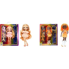 Varavīksnes augstās modes lelle — Viktorija Vitmena 4–12 gadi un modes lelle — Michelle ST.Charles — oranžā lelle — modes apģērbs un vairāk nekā 10 krāsaini rotaļu aksesuāri 4–12 gadi