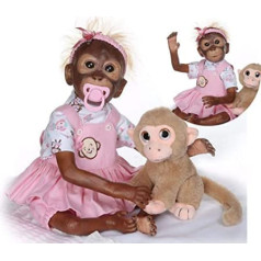 ZIYIUI Reborn Monkey Dolls Girls 21 Inch 52 cm Soft Silicone Vinyl Real Touch Full Body Realistic Magnetic Toy Reborn Dolls