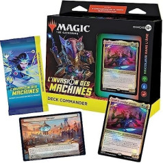 Magic The Gathering Commander Deck Invasion of Machines — DIY in the Soul (100 kāršu komplekts, 10 lidmašīnas dzīšanas kārtis, 1 pastiprinātājs ar 2 kartēm un piederumiem)