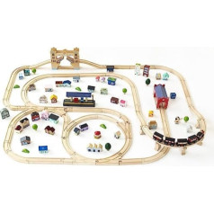 Le Toy Van - Cars & Construction - Wooden Train Set - London Train Set for 3 Year Old Boys and Girls - Train Track - 120 Piece Train Set - Role Play Toys - Girls and Boys Toys Age 3 +