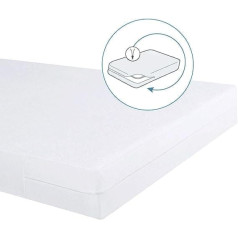 Bedecor Waterproof mattress protector with zip protection against liquids, insects and mites, mattress height 16 cm, cotton 90 x 200 cm