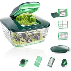 Genius Nicer Dicer Chef (15 daļas) | Augļu griezējs, dārzeņu griezējs, sīpolu griezējs, smalcinātājs, dārzeņu griezējs, mandolīna