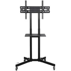 Yaheetech TV Stand Rollable TV Floor Stand TV Stand for 32-75 Inch Mobile TV Stand TV Cart on Wheels Height Adjustable Swivel with Bracket Max. VESA 600 x 400 mm up to 50 kg