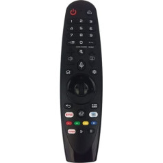 azurano Magic Remote AN-MR20GA AKB75855501 2020. gada LG viedtelevizoram ar balss vadību, peles funkciju, tiešajām pogām pakalpojumam Netflix, Amazon Video un Rakute TV (filmas)