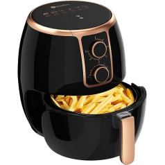 ‎Scheffler Scheffler 3,7 l karstā gaisa cepeškrāsns, karstais gaiss bez taukiem, 1500 W Airfryer, elektriskais gaisa friteris, karstā gaisa cepējs, bez eļļas, ar termostatu un taimeri, melns