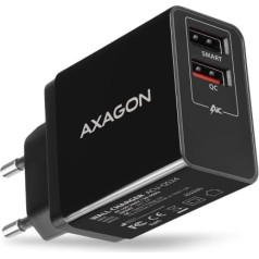 Action Acu-QS24 QC 24W sienas lādētājs, 2x USB-A ports, QC3.0/AFC/FCP + 5V/1.2A