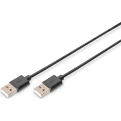 Digitus USB 2.0 ātrdarbīgs savienojuma kabelis tips usb a / usb am / m melns 1m