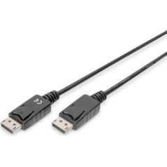 Digitus Displayport savienojuma kabelis ar aizbīdņiem 1080p 60hz fhd tips dp / dp m / m melns 5m