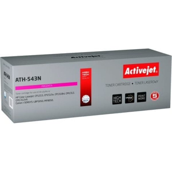 Activejet ath-543n toneris (aizvietotājs hp 125a cb543a, canon crg-716m; supreme; 1600 lapas; sarkans)