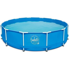 Ambientehome Frame Swimming Pool, Blue, 366 x 366 x 91 cm, 8308 L, 26033