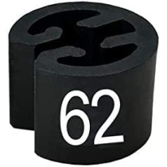 ‎pb-onlinehandel Mini Size Tabs Diameter 13 mm for Clothes Hangers Black Print White 62