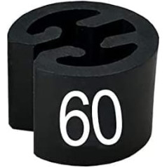 ‎pb-onlinehandel Mini Size Tabs Diameter 13 mm for Clothes Hangers Black Print White 60