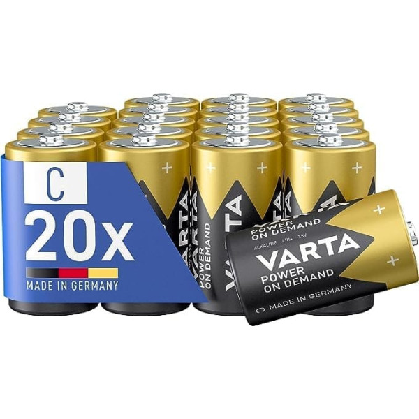 VARTA Power On Demand C mazuļu akumulatori (20 s Pack Storage Pack — vieda, elastīga un jaudīga mobilo ierīču gala patērētājiem — piemēram, datoru piederumiem, viedajām mājas ierīcēm vai lukturīšiem)