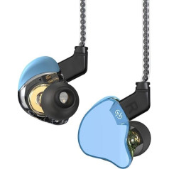 Ez Ear CCZ Emerald DD+BA hibrīdas ieliekamās austiņas, 10 mm dubultā magnētiskā ķēde, HiFi austiņas ar 4 kodolu 4N OFC kabeli, 2 kontaktu, ieliekamie monitori (zils, mikrofons)