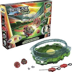 Beyblade Burst QuadDrive Interstellar Drop Battle Set − Beystadium-Arena, 2 Kreisel und 2 Starter, ab 8 Jahren, Mehrfarbig