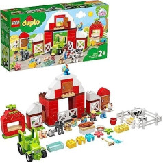 Lego 10952 Duplo kūts, traktora un dzīvnieku kopšanas rotaļlieta mazuļiem no 2 gadiem ar figūrām: zirgs, cūka un govs.
