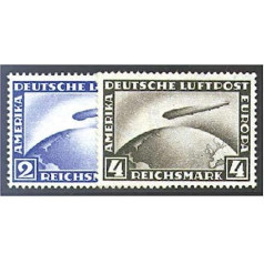 'Gold Valve # 423 424 Airship' Graf Zeppelin German Reich Stamps for Collectors