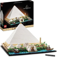 LEGO 21058 Arhitektūra Cheops Pyramid DIY Radoša hobija dāvanu ideja pieaugušajiem Vīriešiem Sievietēm Mammai Tētim Radošo aktivitāšu kolekcija Slaveni orientieri