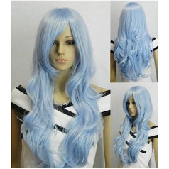 AGPtek AGPtEK Light Blue Heat Resistant Curly Wavy Long Cosplay Wigs 33 Inch