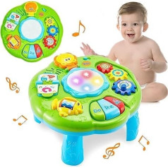 Hersity muzikālā rotaļlieta, rotaļu galds, izglītojošs galds mazulim, muzikālas aktivitātes ar apgaismojumu un skaņu, aktivitāšu galds, bērnu rotaļlieta — ideāla dāvana bērniem