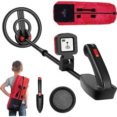 DR.ÖTEK Children's Metal Detector Easy to Use, LCD Display, Acoustic Alarm, Lightweight Waterproof Gold Metal Detector, Accessories Including Shovel & Strainer and Bag, Recommended Age 3-10