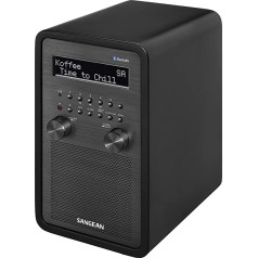 Sangean DDR-60BT digitālais radio (DAB+, FM RDS, Bluetooth, AUX-In, skaļruņu savienojums) Matēts melns